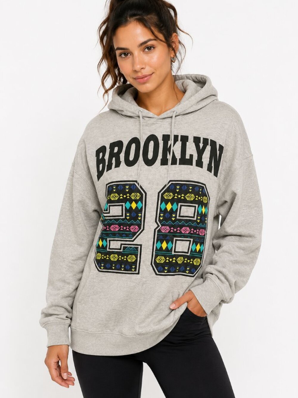 3/$20 Bundle 🌈Feathers Brooklyn 28 Lightweight Hoodie Womens Large Gray Graphic